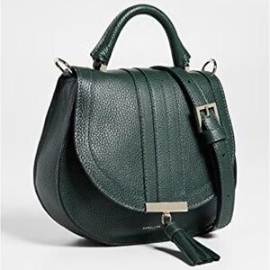 DeMellier Dark Green Leather Top-Handle Saddle Bag